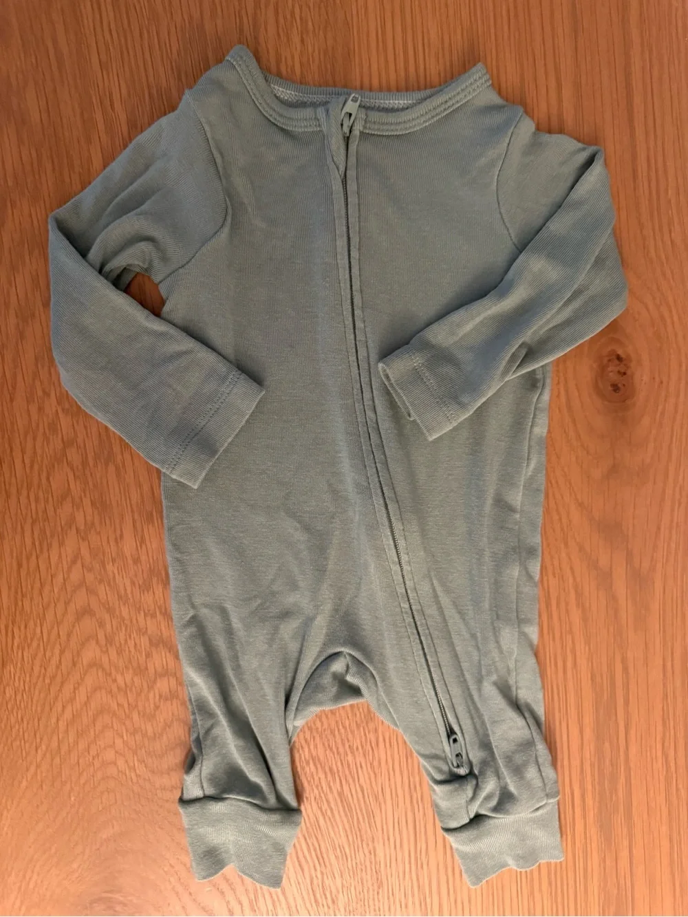 cloud island Sage Green Long-Sleeve Zip One-Piece